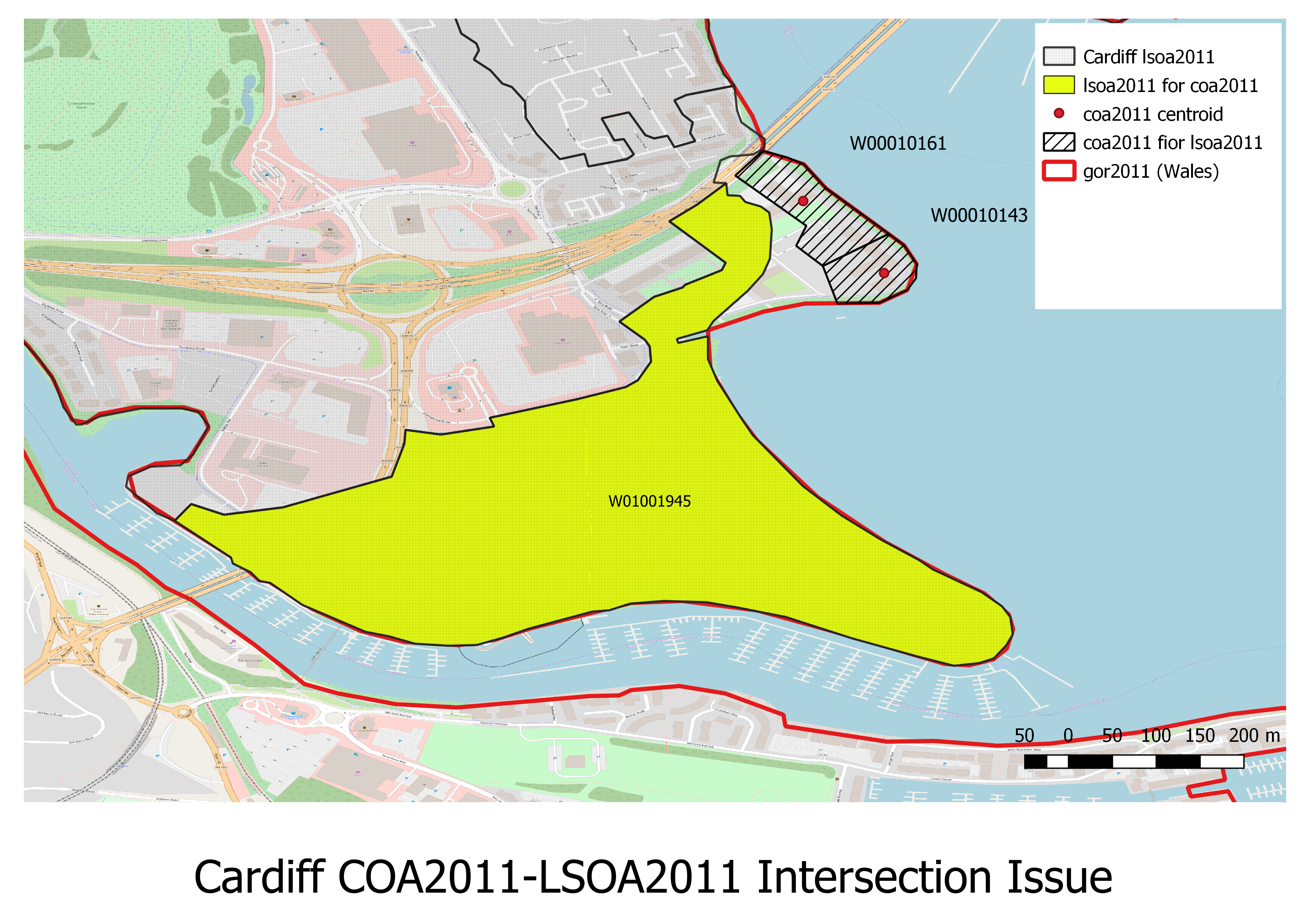Cardiff COA2001 intersection issue map
