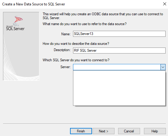 SQL Server ODBC No connection List