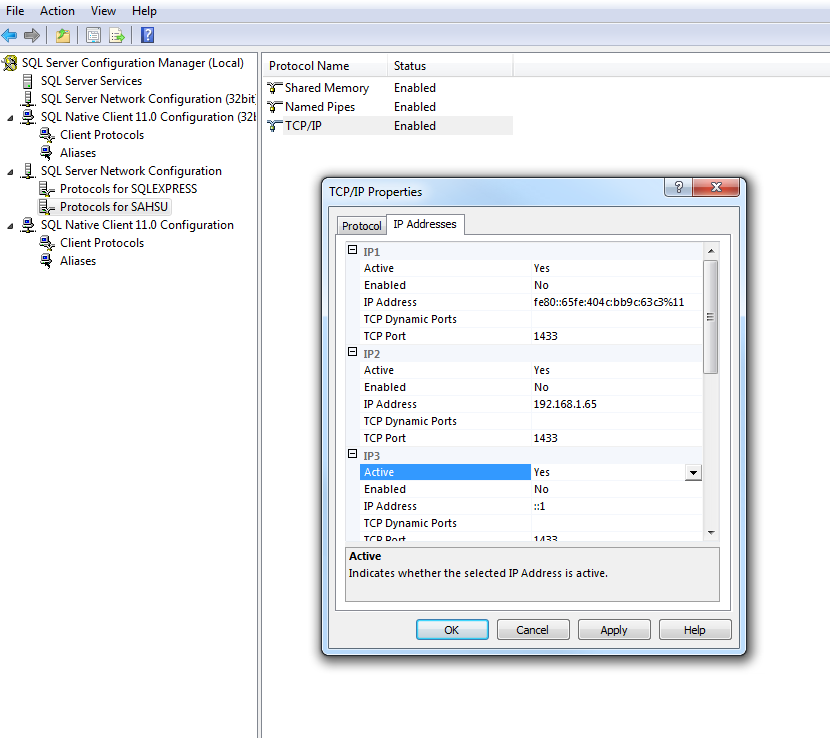Configuring a specifc SQL Server port